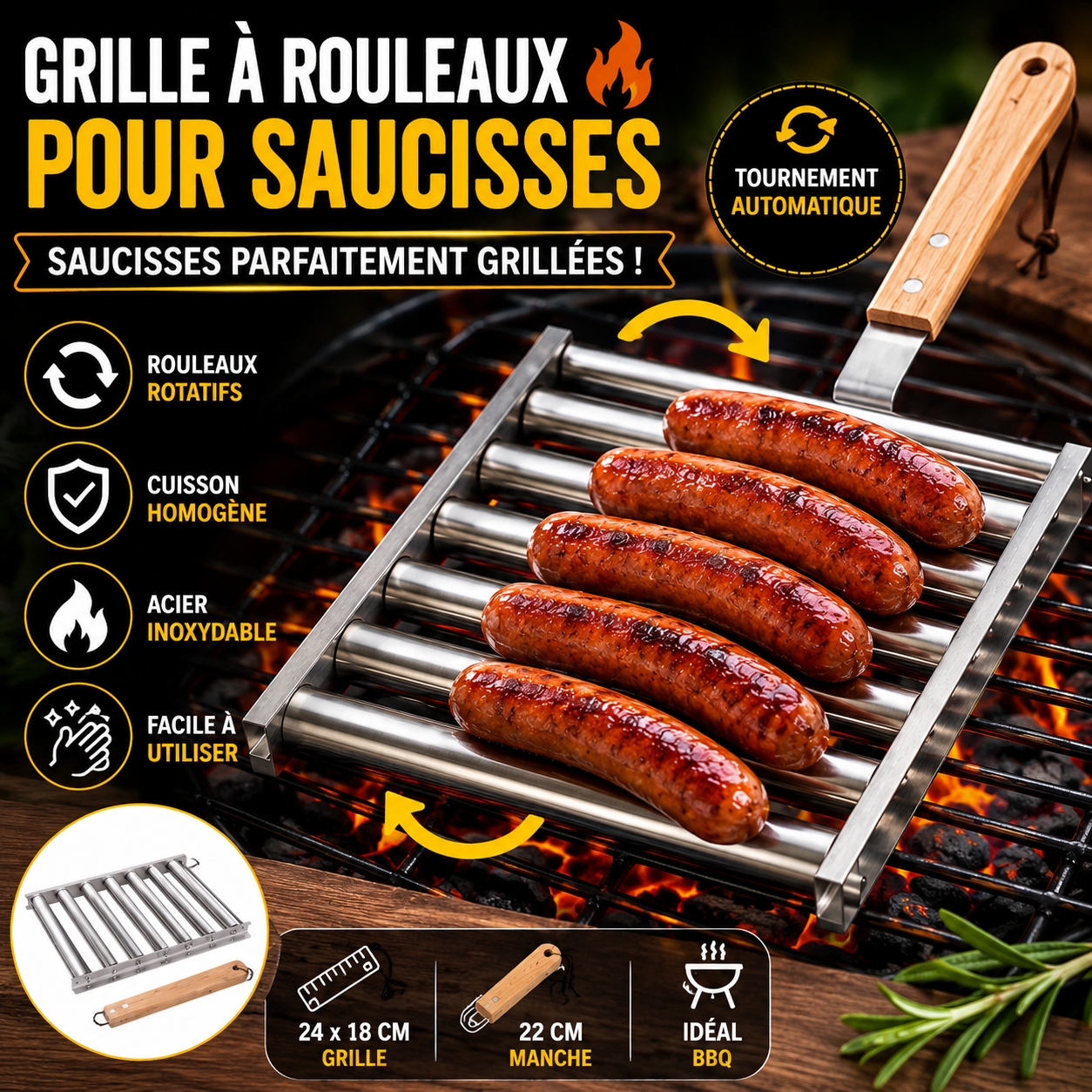Grille de cuisson pour saucisse