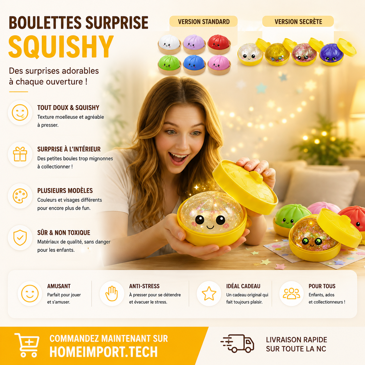 Squishy jouet anti-stress en silicone