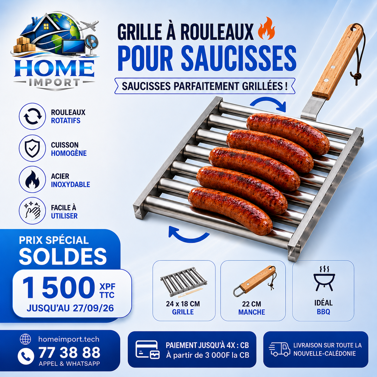 Grille de cuisson pour saucisse